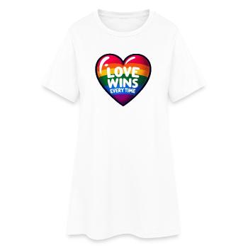 L’AMOUR GAGNE À CHAQUE FOIS : Célébrez la fierté et l’unité - Robe T-shirt Femme - blanc - Devant