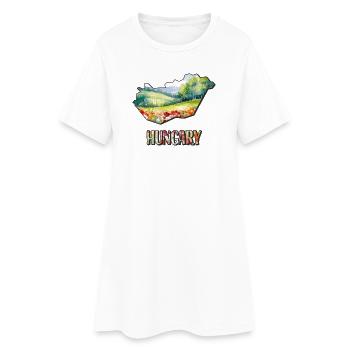 Carte à l’aquarelle de la Hongrie - Robe T-shirt Femme - blanc - Devant