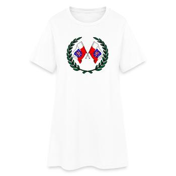 Drapeaux Thuringe couronne de laurier - Robe T-shirt Femme - blanc - Devant