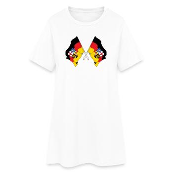 Drapeaux traversant la Sarre - Robe T-shirt Femme - blanc - Devant