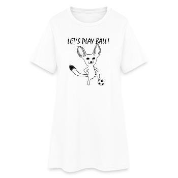 Fennek Let's Play Ball! - Frauen T-Shirt-Kleid - Weiß - Vorne