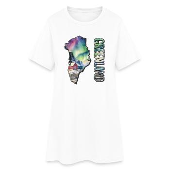 Carte à l’aquarelle Groenland - Robe T-shirt Femme - blanc - Devant