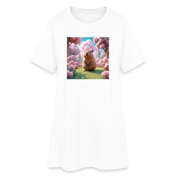 Capybara - Frauen T-Shirt-Kleid - Weiß - Vorne
