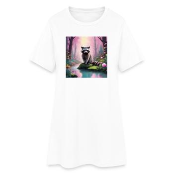 Raton laveur - Robe T-shirt Femme - blanc - Devant