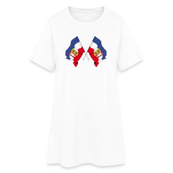 Zwei Flaggen Schleswig Holstein - Frauen T-Shirt-Kleid - Weiß - Vorne