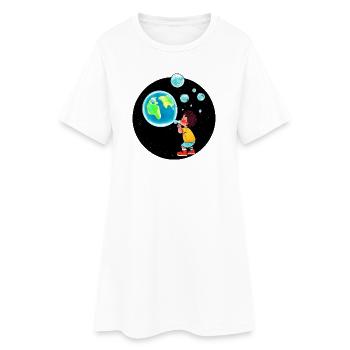 Planète Terre - Robe T-shirt Femme - blanc - Devant