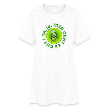 MIR GEHT ES GUT - GUTE BESSERUNG WÜNSCHEN - Frauen T-Shirt-Kleid - Weiß - Vorne