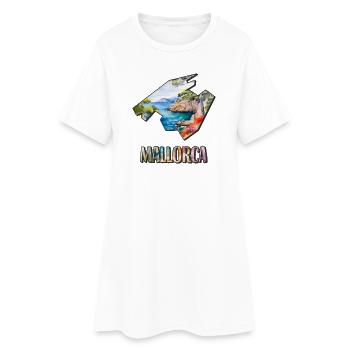 Carte à l’aquarelle de Majorque - Robe T-shirt Femme - blanc - Devant