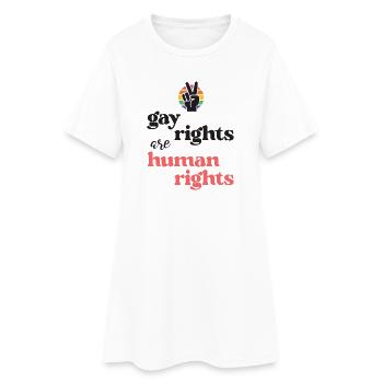 LGBT Pride Month - Gay Rights Are Human Rights - Women’s T-Shirt Dress - white - Front