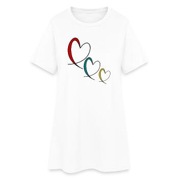 HERZ. PAAR. GERADE VERHEIRATET. Junggesellinnenabschied. VALENTINSTAG. - Frauen T-Shirt-Kleid - Weiß - Vorne