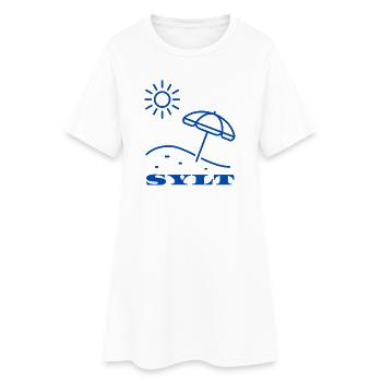 SYLT Soleil et parasol de plage Illustration - Robe T-shirt Femme - blanc - Devant