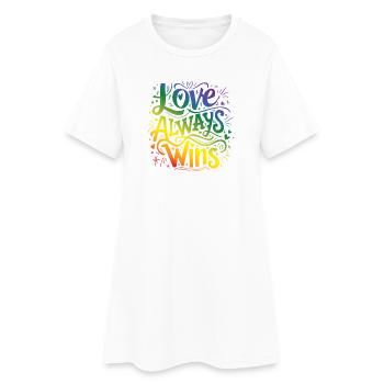 LGBTQ Pride Month - Love Always Wins - Women’s T-Shirt Dress - white - Front
