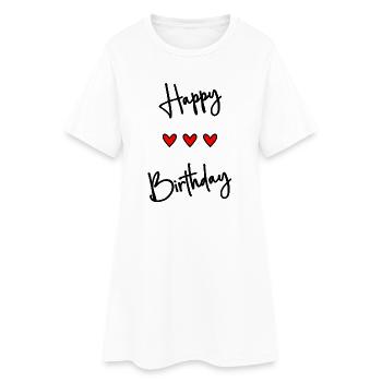 HAPPY BIRTHDAY. JOYEUX ANNIVERSAIRE. ANNIVERSAIRE. - Robe T-shirt Femme - blanc - Devant