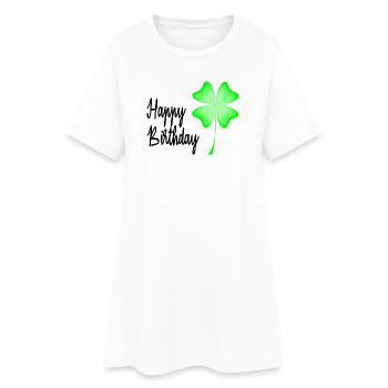 ALLES GUTE ZUM GEBURTSTAG. ALLES GUTE ZUM GEBURTSTAG. JAHRESTAG. - Frauen T-Shirt-Kleid - Weiß - Vorne