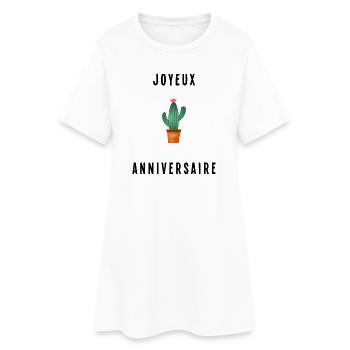 ALLES GUTE ZUM GEBURTSTAG. ALLES GUTE ZUM GEBURTSTAG. JAHRESTAG. - Frauen T-Shirt-Kleid - Weiß - Vorne