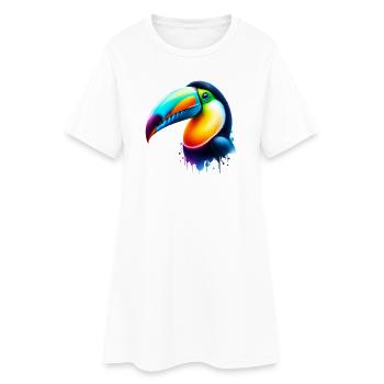 Toucan - Robe T-shirt Femme - blanc - Devant