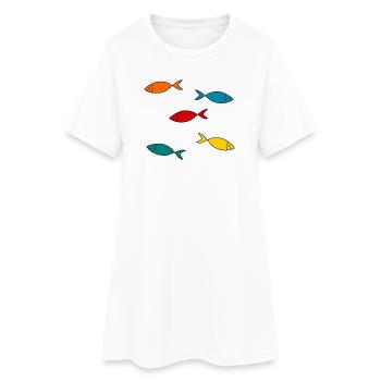 MAÎTRESSE. MAITRE. MERCI. MERCI MAÎTRESSE - Robe T-shirt Femme - blanc - Devant