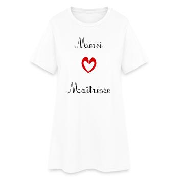 GELIEBTE. VIELEN DANK. DANKE HERRIN. GESCHENK - Frauen T-Shirt-Kleid - Weiß - Vorne