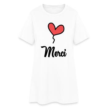 MAÎTRESSE. MAITRE. MERCI. MERCI MAÎTRESSE - Robe T-shirt Femme - blanc - Devant