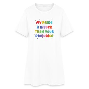 Mois de la fierté LGBT - Ma fierté est plus grande - Robe T-shirt Femme - blanc - Devant