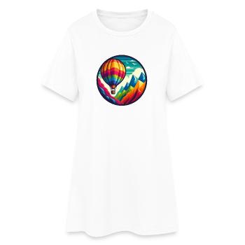 Montgolfière Colorée en Montagne - Robe T-shirt Femme - blanc - Devant