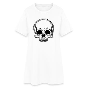 Crâne - Dessin au crayon - Robe T-shirt Femme - blanc - Devant