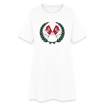 Flags Greater Poland laurel wreath - Women’s T-Shirt Dress - white - Front