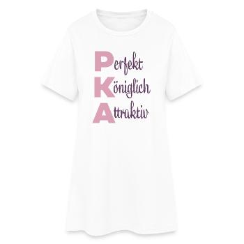 Perfekt Königlich Attraktiv - Frauen T-Shirt-Kleid - Weiß - Vorne