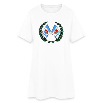 Drapeaux Couronne de laurier Subcarpathia - Robe T-shirt Femme - blanc - Devant