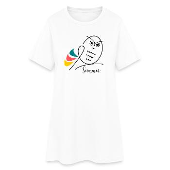 VACANCES. BONNES VACANCES. MAÎTRESSE. MAÎTRE. PROF - Robe T-shirt Femme - blanc - Devant