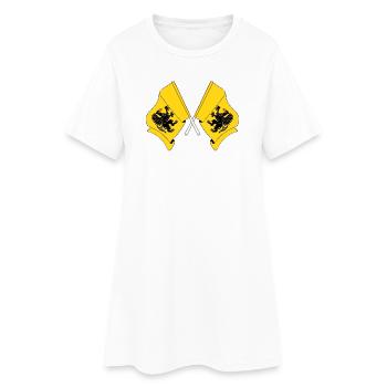 Two flags Pomeranian - Women’s T-Shirt Dress - white - Front