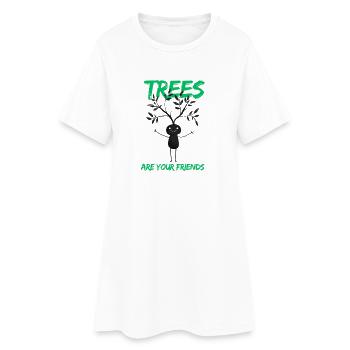 Funny Tree Friend Motif - Women’s T-Shirt Dress - white - Front