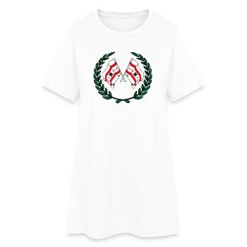 Drapeaux de la province de Drenthe couronne de laurier - Robe T-shirt Femme - blanc - Devant