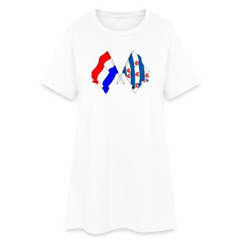 Drapeau des Pays-Bas, Frise croisé - Robe T-shirt Femme - blanc - Devant