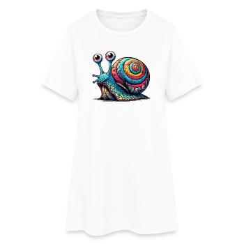 Escargot - Robe T-shirt Femme - blanc - Devant