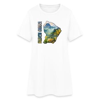 Carte à l’aquarelle Guyane française - Robe T-shirt Femme - blanc - Devant
