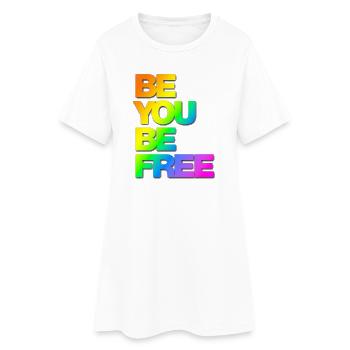 Typo Be You Be Free Diversité hf Rainbow Shadow - Robe T-shirt Femme - blanc - Devant