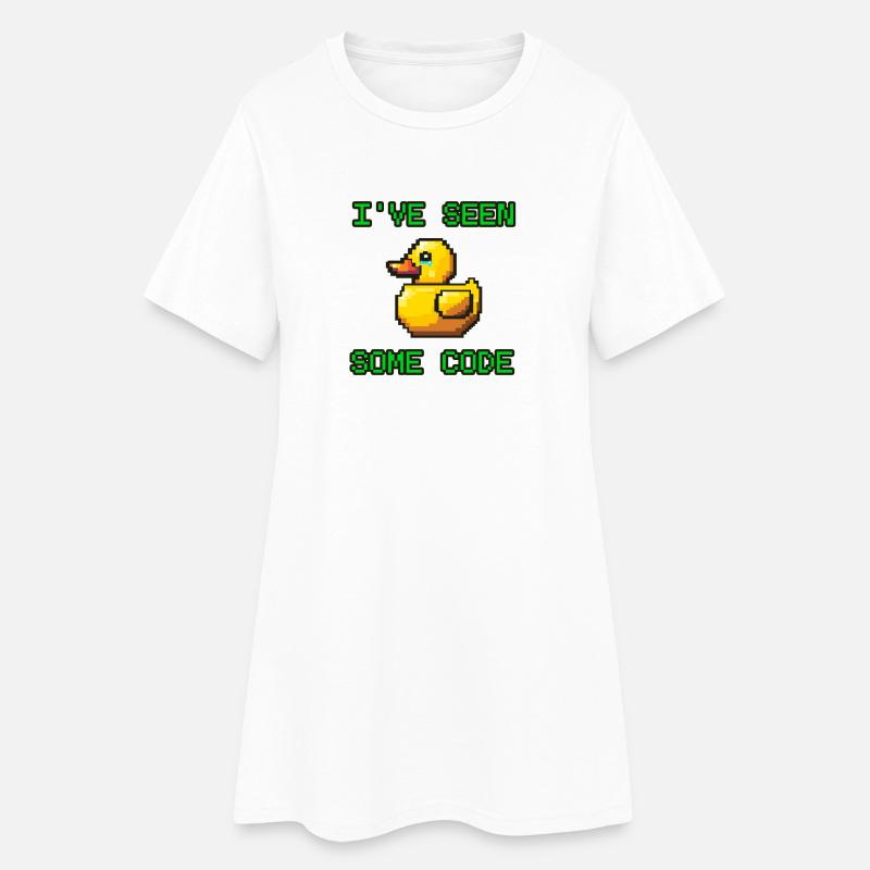 Pixel Duck I’ve Seen Some Code - Women’s T-Shirt Dress - white