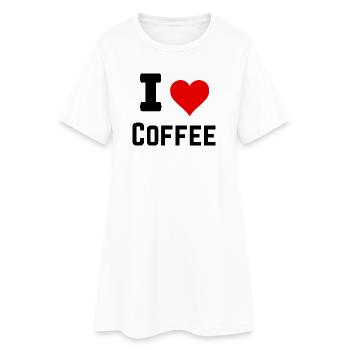 Ich liebe Kaffee - Frauen T-Shirt-Kleid - Weiß - Vorne