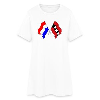 Drapeau Pays-Bas, Amsterdam croisé - Robe T-shirt Femme - blanc - Devant