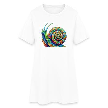 Escargot - Robe T-shirt Femme - blanc - Devant