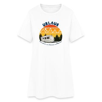 Urlaub gemeinsam im Wohnwagen - Frauen T-Shirt-Kleid - Weiß - Vorne