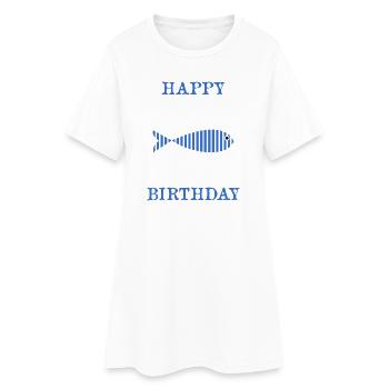HAPPY BIRTHDAY. JOYEUX ANNIVERSAIRE. ANNIVERSAIRE. - Robe T-shirt Femme - blanc - Devant