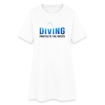 Plongeur Conservation de la nature Dicton dauphin - Robe T-shirt Femme - blanc - Devant