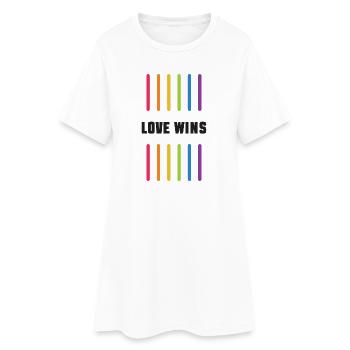 Mois de la fierté LGBT - Love Wins - Robe T-shirt Femme - blanc - Devant