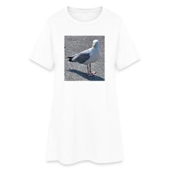 Mouette urbaine au regard vif - Robe T-shirt Femme - blanc - Devant