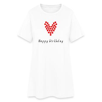 HAPPY BIRTHDAY. JOYEUX ANNIVERSAIRE. ANNIVERSAIRE. - Robe T-shirt Femme - blanc - Devant