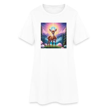 Fawn - Women’s T-Shirt Dress - white - Front