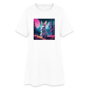 Rabbit on the mountain - Women’s T-Shirt Dress - white - Front