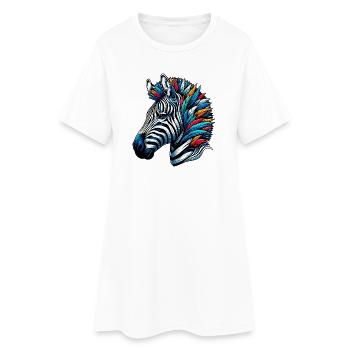 Zèbre - Robe T-shirt Femme - blanc - Devant